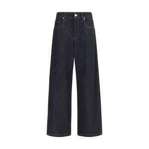 Brunello Cucinelli Blue Cotton Straight-Leg Women's Jeans